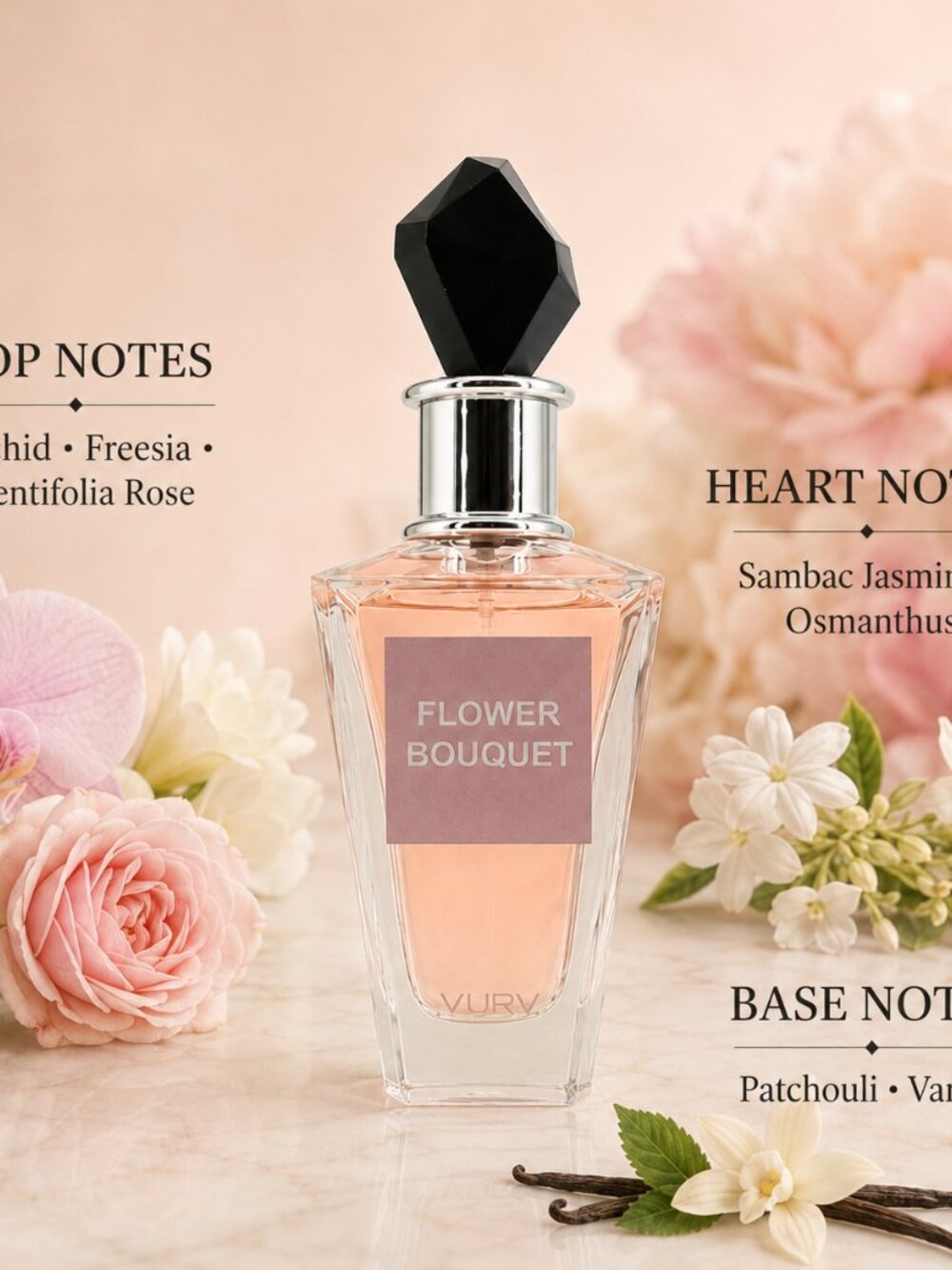 Lattafa Vurv Flower Bouquet EDP For Woman 100ML 3.4FL,OZ - Picture 2 of 2